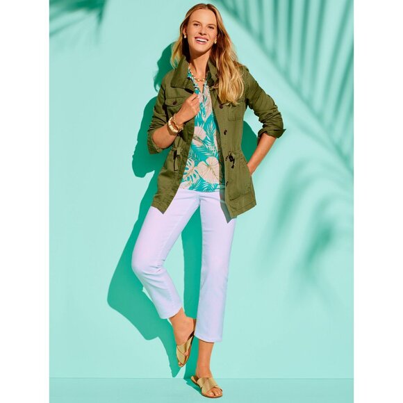 NWT Talbots Women Petite Size 2 2P Off White Flawless Straight Leg Crop Jean NEW - Picture 4 of 4